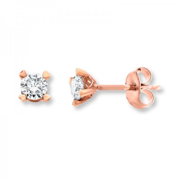 Crystal Earrings Round-cut Rose Copper and zinc alloy